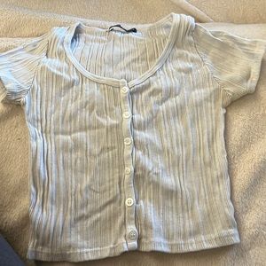 Light gray cropped stretchy top